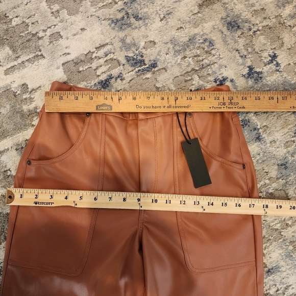 NWT Blank NYC The Baxter Ribcage Straight leg brown faux leather pants size 27. - Picture 11 of 15
